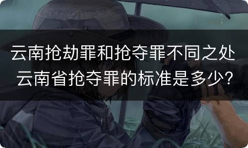 云南抢劫罪和抢夺罪不同之处 云南省抢夺罪的标准是多少?