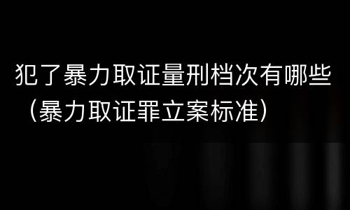 犯了暴力取证量刑档次有哪些（暴力取证罪立案标准）