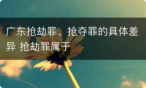 广东抢劫罪、抢夺罪的具体差异 抢劫罪属于