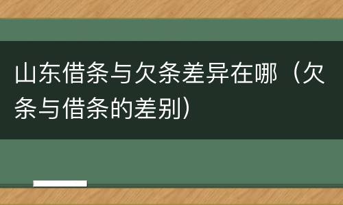 山东借条与欠条差异在哪（欠条与借条的差别）