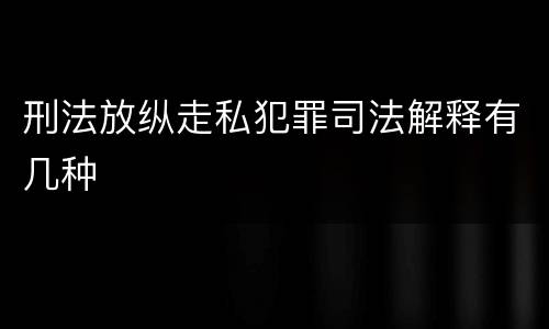 刑法放纵走私犯罪司法解释有几种