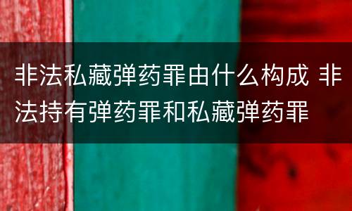 非法私藏弹药罪由什么构成 非法持有弹药罪和私藏弹药罪