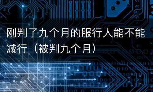 刚判了九个月的服行人能不能减行（被判九个月）