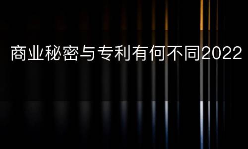 商业秘密与专利有何不同2022