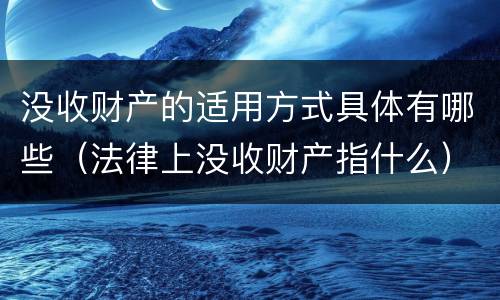 没收财产的适用方式具体有哪些（法律上没收财产指什么）