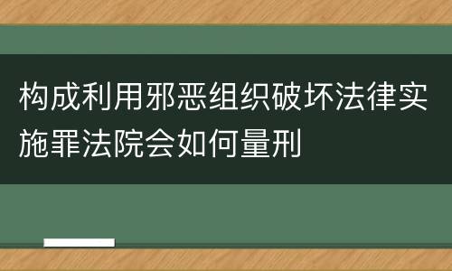 构成利用邪恶组织破坏法律实施罪法院会如何量刑