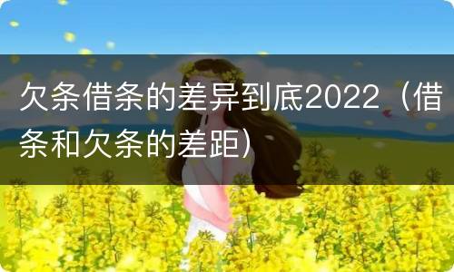 欠条借条的差异到底2022（借条和欠条的差距）