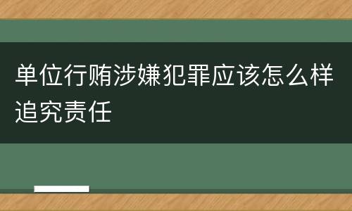 单位行贿涉嫌犯罪应该怎么样追究责任