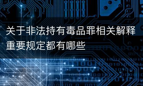 关于非法持有毒品罪相关解释重要规定都有哪些