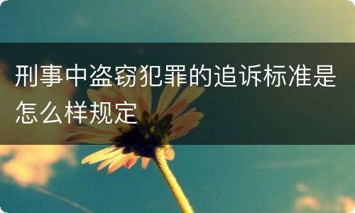 刑事中盗窃犯罪的追诉标准是怎么样规定