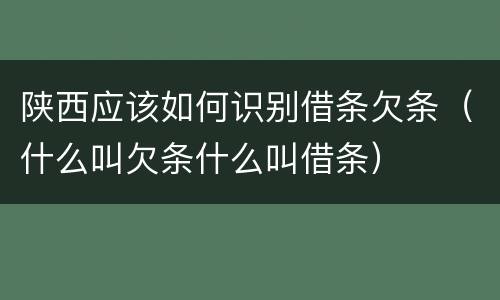 陕西应该如何识别借条欠条（什么叫欠条什么叫借条）