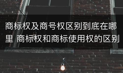 商标权及商号权区别到底在哪里 商标权和商标使用权的区别