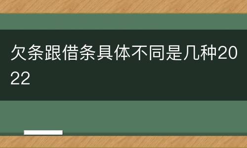 欠条跟借条具体不同是几种2022
