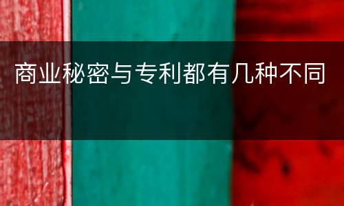 商业秘密与专利都有几种不同
