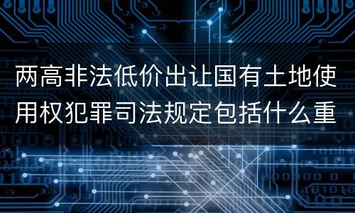 两高非法低价出让国有土地使用权犯罪司法规定包括什么重要内容