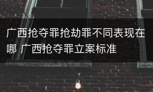 广西抢夺罪抢劫罪不同表现在哪 广西抢夺罪立案标准