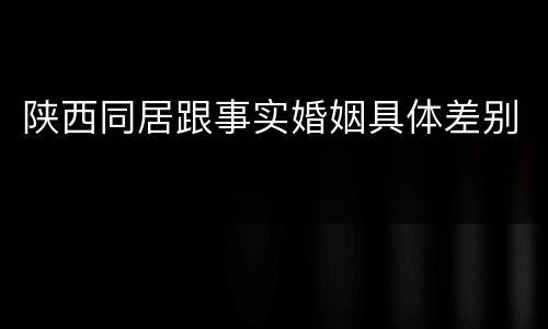 陕西同居跟事实婚姻具体差别