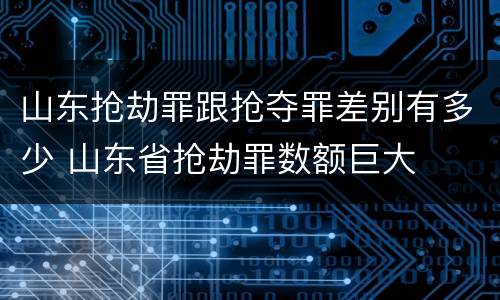 山东抢劫罪跟抢夺罪差别有多少 山东省抢劫罪数额巨大