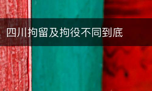 四川拘留及拘役不同到底