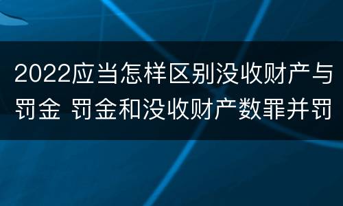2022应当怎样区别没收财产与罚金 罚金和没收财产数罪并罚