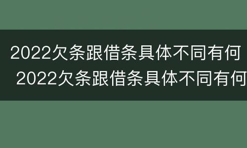 2022欠条跟借条具体不同有何 2022欠条跟借条具体不同有何区别呢
