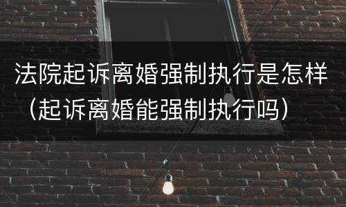 法院起诉离婚强制执行是怎样（起诉离婚能强制执行吗）
