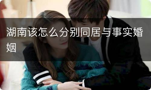 湖南该怎么分别同居与事实婚姻