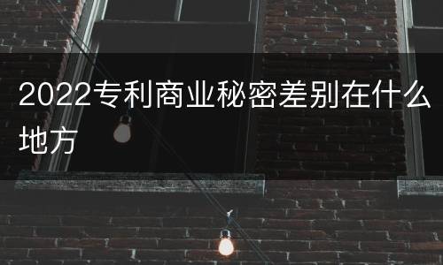 2022专利商业秘密差别在什么地方