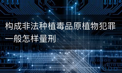 构成非法种植毒品原植物犯罪一般怎样量刑