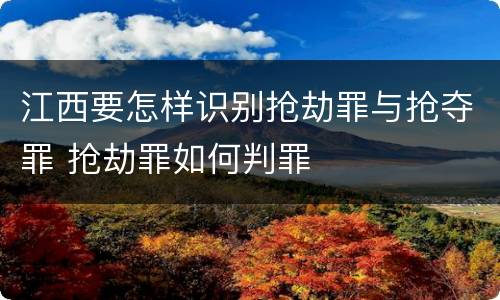 江西要怎样识别抢劫罪与抢夺罪 抢劫罪如何判罪