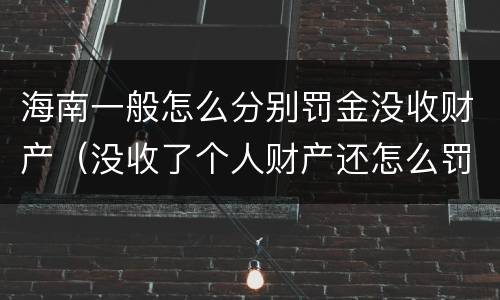 海南一般怎么分别罚金没收财产（没收了个人财产还怎么罚金）
