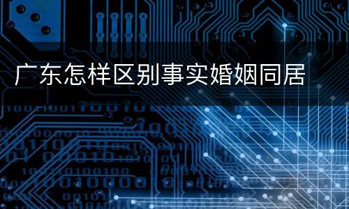 广东怎样区别事实婚姻同居