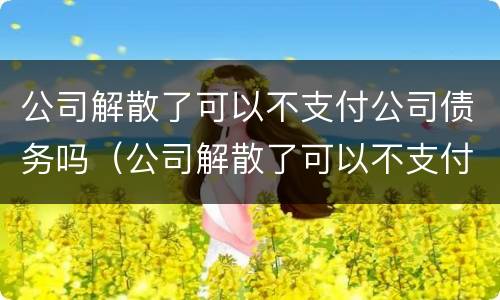 公司解散了可以不支付公司债务吗（公司解散了可以不支付公司债务吗怎么办）