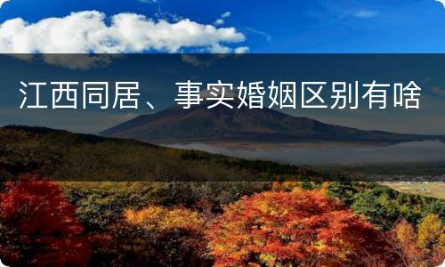 江西同居、事实婚姻区别有啥