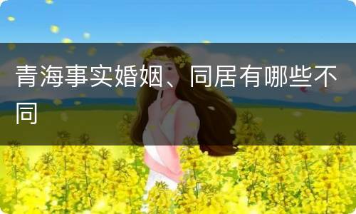 青海事实婚姻、同居有哪些不同