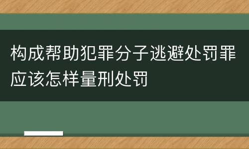构成帮助犯罪分子逃避处罚罪应该怎样量刑处罚