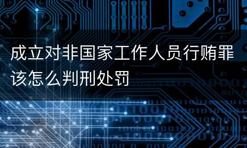 成立对非国家工作人员行贿罪该怎么判刑处罚