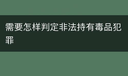 需要怎样判定非法持有毒品犯罪