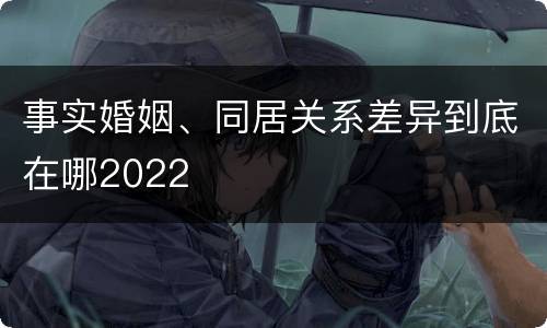 事实婚姻、同居关系差异到底在哪2022