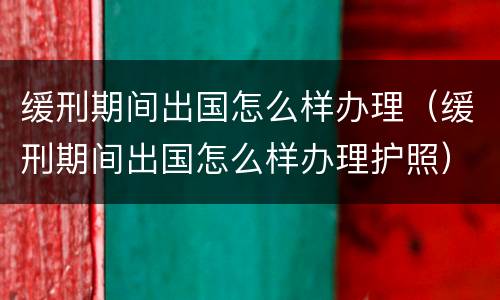 缓刑期间出国怎么样办理（缓刑期间出国怎么样办理护照）
