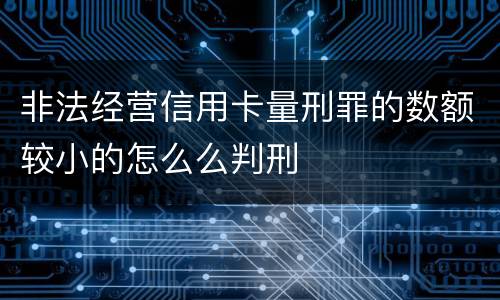 非法经营信用卡量刑罪的数额较小的怎么么判刑