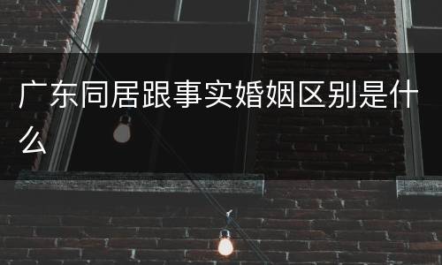 广东同居跟事实婚姻区别是什么