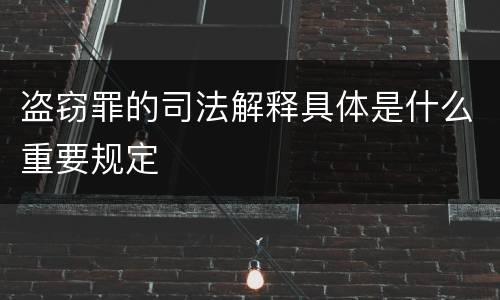 盗窃罪的司法解释具体是什么重要规定