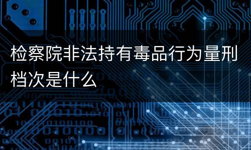 检察院非法持有毒品行为量刑档次是什么