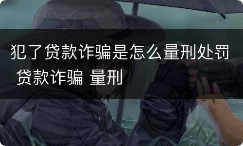 犯了贷款诈骗是怎么量刑处罚 贷款诈骗 量刑