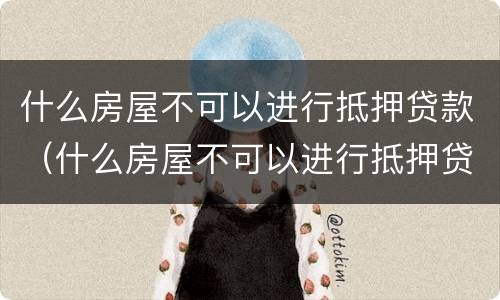 什么房屋不可以进行抵押贷款（什么房屋不可以进行抵押贷款业务）