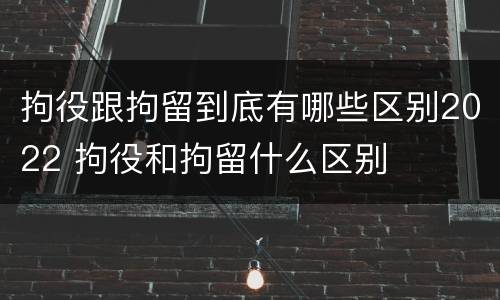 拘役跟拘留到底有哪些区别2022 拘役和拘留什么区别