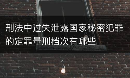 刑法中过失泄露国家秘密犯罪的定罪量刑档次有哪些