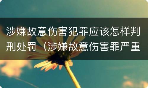涉嫌故意伤害犯罪应该怎样判刑处罚（涉嫌故意伤害罪严重吗）