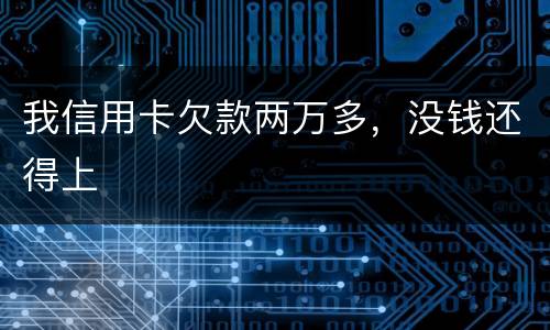 我信用卡欠款两万多，没钱还得上